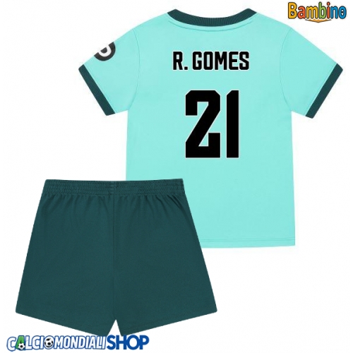 Maglie da calcio Wolves Rodrigo Gomes #21 Seconda Maglia Bambino 2025-26 Manica Corta + Pantaloni corti)
